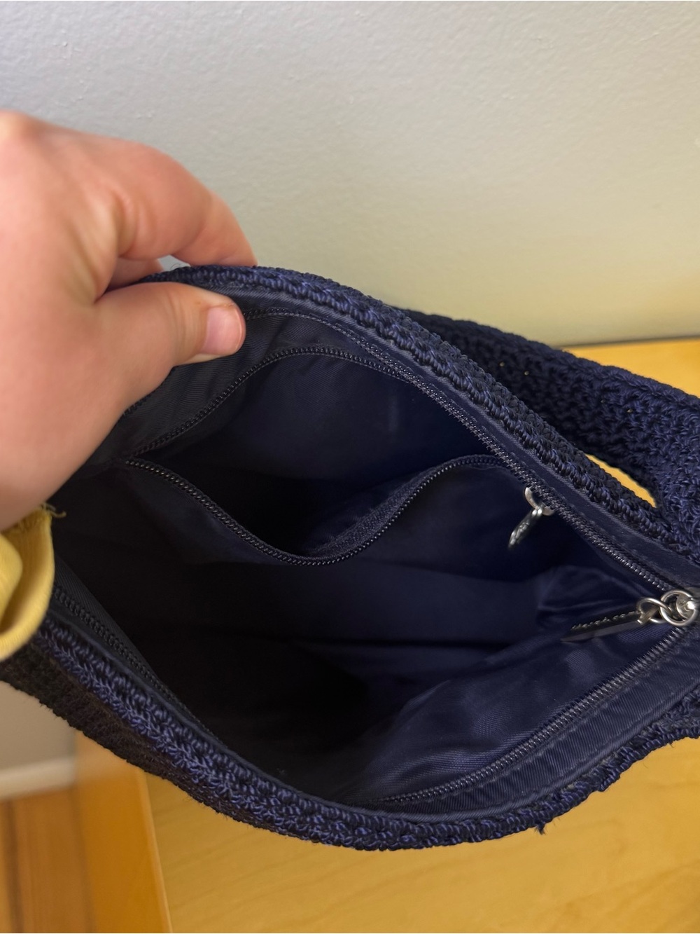 The Sak Classic Navy Knit Shoulder Bag - Picture 3 of 6